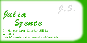 julia szente business card